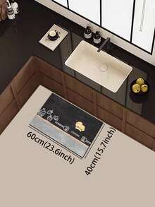 [HOT!!!] 1pc Soft Rubber Kitchen Mat, 3.5mm Thick Kitchen Rug, Dark Cartoon Style Kitchen Absorbent Mat Large Carpet, Can Be Cut To Fit Kitchen Size, Surface Fabric Material, Middle Sponge Layer, Bottom Rubber Layer, Suitable For Kitchen Rugs, Kitchen Decor, Wedding Decor, Home Decor, Bathroom Mat, Entryway Mat, Laundry Room Mat, Hallway Carpet, Living Room Mat, Etc. - Multicolor - View 11