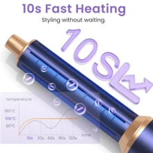 ATOPSKINS 2026 Upgraded 5-In-1 Multi-Function Hot Air Brush, Curling Iron, Straightener Set - Hot Air Brush, Wet & Dry Use, 200 Million Negative Ions Anti-Static Styling, Great Gift (Blue Gold/White Gold/Black Gold/Pink Gold) - EU F Type Plug(220-240V) - View 11