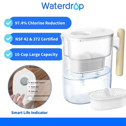 Waterdrop Water Filter Jug With 3 Months Filter, 3.5L, Reduces Fluoride, Chlorine And More, NSF Certified (Replacement Filter: WD-PF-01A Plus)