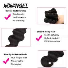 WOWANGEL 100% Unprocessed Human Hair, Natural Wavy Curly Hair Bundles, Thick Remy Virgin Hair, Natural Color, 30 Inch Hair Bundles, Grade 10A Brazilian Remy Human Hair Extensions - Natural & Black - View 4