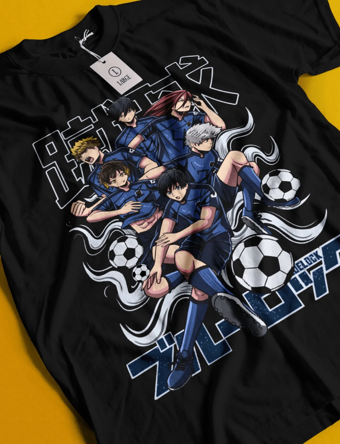 Camiseta Con Cerradura Azul, Camiseta Seishiro Nagi, Camiseta Isagi Yoichi, Camiseta Suave Rin Itosh - 黑色 - 查看 1