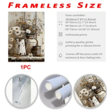 1pc Rustic Farmhouse Floral Oil Painting On Canvas Ideal For Room Decor, Bedroom Decor, Living Room Decor, Wall Art, Posters Retro-Style Summer/Fall Seasonal Theme Artwork Canvas (Optional Frame)