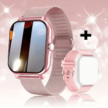 Double Strap Smart Watch 1.83-Inch Full Screen Touch Fitness Tracker, Sports Wireless Call/Dial, Message Reminder Date Alarm Compatible With Android/Ios Unisex - Pink [Double strap] - View 11