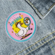 AM I THE DRAMA Hippie Punk Rock Anime Cartoon Outdoor Adventure Sticker Sewn Badge DIY Clothing Accessory Embroidery Sewing Iron-On Patch Apparel Decoration Sticker Badge Emblem Clothes Shoes Bags Accessories Hole Fixer Embroidered Patch - Multicolor - View 4