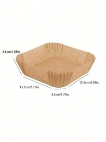 25/50/100件方形一次性空气炸锅内胆（6.3英寸/8英寸）、纸质空气炸锅垫、纸质篮碗、烤盘、烤箱配件、烘焙工具、厨房小工具 - 彩色 - 查看 10