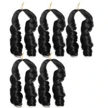 12/16/24 Inch Pre-Stretched French Curly Braiding Hair, 1/3/8 Packs, Lightweight Synthetic Hair Extensions, Natural Black, 1B, Women Fluffy Wavy Braids - Black - View 16