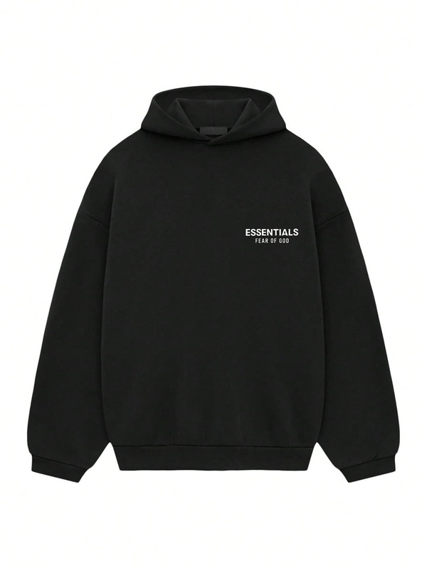 Fear of God Essentials Fear Of God Men Hoodie Pullover Casual Streetwear Fce Warm Regular Fit Long Sve Ribbed Cuffs Solid Black Logo Daily Autumn Winter XXS-2XL 192HO246250F