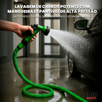 Mangueira Flexível Retrátil 30m Expansível com Esguicho Ajustável para Quintal e Jardim
