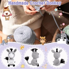 1pc Handmade Crocheted Desktop Decor Ornament, Cute Donkey Animal Figurine, Ideal Gift For Best Friend, Birthday, Girlfriend, Sister, Mom, Grandma, Coworker, Family, Keychain, Plush Doll, Decoration For Room, Halloween, Christmas