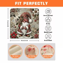 2/4/6pcs Home Decor, Linen Elf Pattern Printed Chair Covers, Suitable For Christmas Gifts, Christmas Decorations, Daily Home Decor, Living Room, Dining Room, Garden, Hotel, Washable Polyester Material Chair Seat Cushion Covers