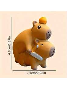 1 pieza Figura decorativa de resina de Capibara, decoración creativa para el salpicadero del coche, decoración de escritorio del hogar, figura de animal como regalo, surtido al azar