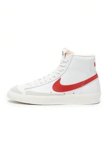 Nike Blazer Mid '77 女款休闲运动鞋 透气缓震 轻便百搭 通勤日常穿着 白色 CZ1055-101 - 白/哈瓦那辣椒紅 - 查看 1