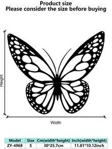 1 Set Metal Butterfly Sculpture, Classic Style Metal Butterfly Wall Decor, Indoor/Outdoor Hanging Decoration, Suitable For Living Room, Bedroom, Garden