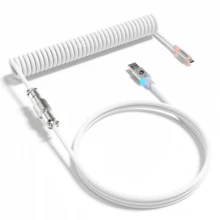 ATTACK SHARK MAMBASNAKE C01 超 RGB 卷绕键盘线，专业定制 USB-C 飞行员线，适用于游戏键盘，稳定的双套设计，2 米 Type-C 至 USB-A 超高速，可拆卸金属飞行员线，适用于 PC 游戏玩家 - 彩色 - 查看 2