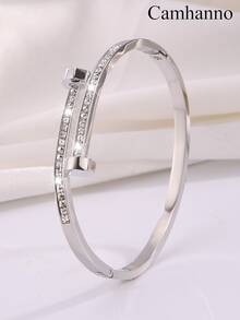 Camhanno 5pcs/Set Personalized Multi-Color Stainless Steel Bracelet Set, Unique Design, Fashion Versatile, Exquisite And Beautiful, Ideal Gift Choice, Non-Fading,