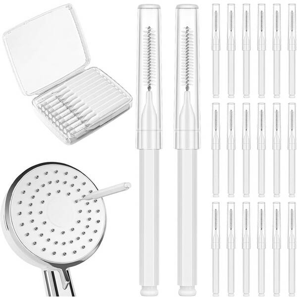 10/20pcs Small Hole Shower Head Cleaning Brush, Multi-Functional Shower Head Cleaning Tool, Anti-Clogging Shower Nozzle With Storage Box, Household Bathroom Shower Head Cleaning Brush