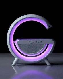Altavoz Bluetooth con Cargador Inalámbrico, Máquina de Ruido Blanco y Despertador 3 en 1 con Luces RGB - Blanco - Ver 3