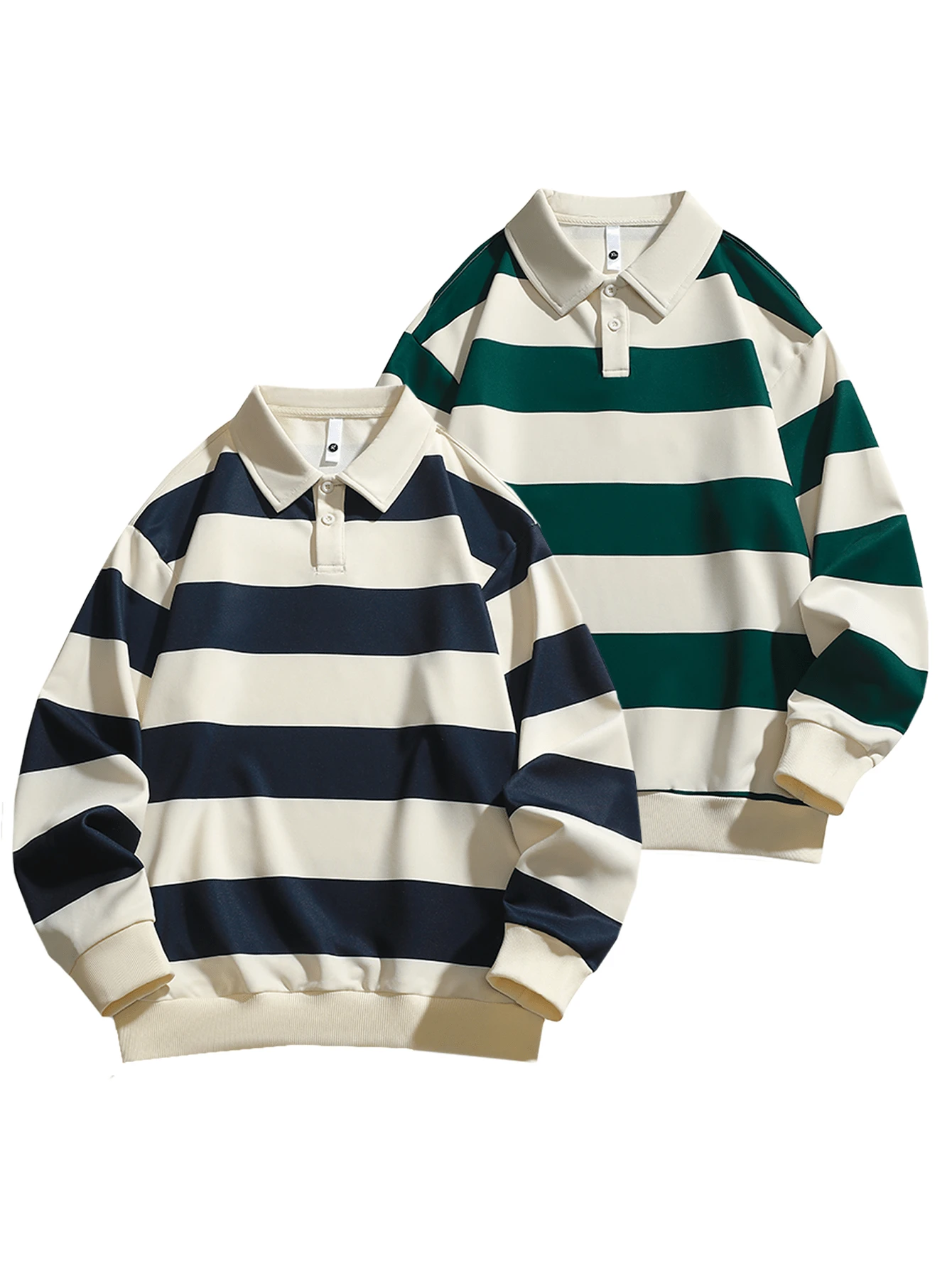 Men's Autumn Clothing: Men's Striped Polo Shirt With Collar, Striped Long Sleeve Shirt, Retro Style Men's Shirt, Men's Versatile Loose T-Shirt, Knit Polo Shirt, Shirt