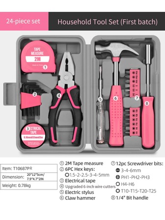 1pc Multi-Function Tool Kit, Home Repair Tool Set, Portable Box Storage - Comprehensive Home Tool Kit For DIY Projects, Battery-Free