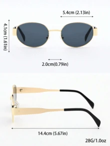 1 Pair Women's Oval Metal Stylish Fashion Glasses, New Fashion Model For International Fashion Week, Suitable For Daily Life, Outdoor Travel And Summer Beach Accessories Preppy Style For Back To School Wrap Shape - Multicolor - View 11