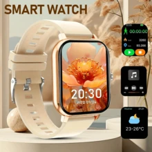 Smartwatch Bluetooth Call, Message Alert, Health Monitoring, Custom Dial, Compatible With Android And Ios - Gold - View 8