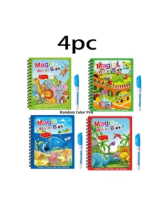 1pc/4pcs Reusable Magic Water Drawing Book With Pen (Random Color), Magic Water Painting Book, Reusable Water Coloring Book, Brand New Magic Water Drawing Painting Book, Suitable For Birthday, Christmas, New Year Gifts - Multicolor - View 12