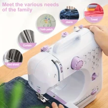 Sewing Machine Portable Mini ,Electric Sewing Machine Beginners 12 Built-In Stitches 2 Speed With Foot Pedal,Light, For Home Crafting & Repairs, Perfect For And Teaching Daughter Granddaughter To Sew Teaching Daughter Granddaughter To Sew - UK Plug(220-240V) - View 4