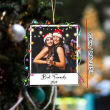 Custom Photo Ornament For Friends, Bestie Ornament, Personalized Friends Besties Christmas Photo Ornament, Gift For Friends, Christmas Gift.,Christmas Gift Supplies