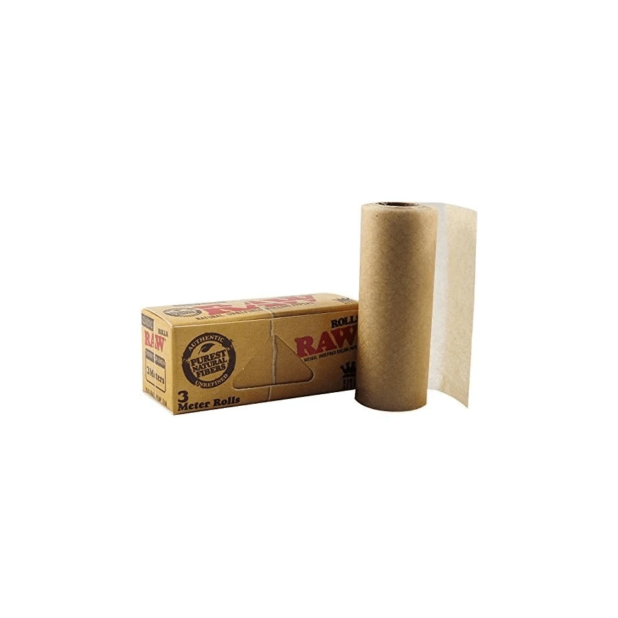 Raw Rolls Classic Natural Unrefined Rolling Paper King Size 3 Meter ( 9 Feet ) 1 Pack - 白色 - 查看 1