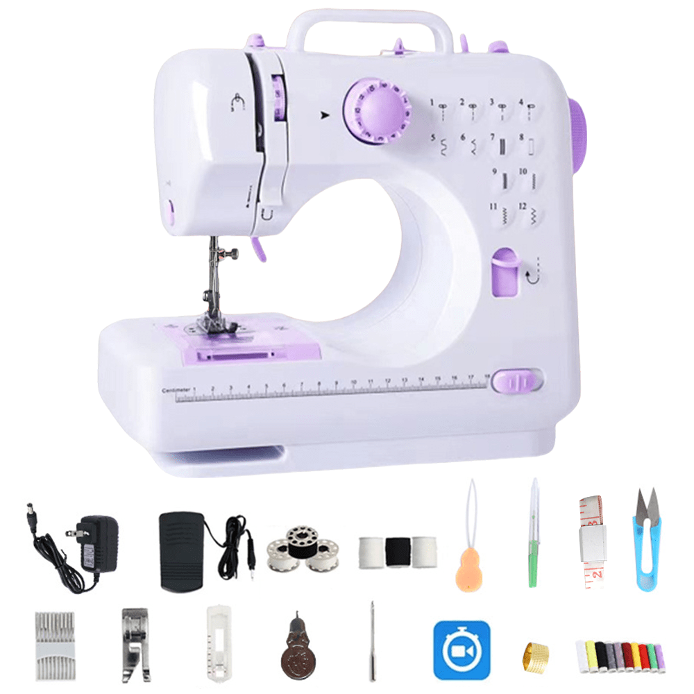 Sewing Machine Portable Mini ,Electric Sewing Machine Beginners 12 Built-In Stitches 2 Speed With Foot Pedal,Light, For Home Crafting & Repairs, Perfect For And Teaching Daughter Granddaughter To Sew Teaching Daughter Granddaughter To Sew - UK Plug(220-240V) - View 6