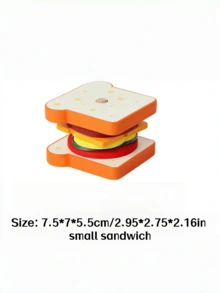 1PC Wooden Fast Food Play Set Stacking Building Toys Kitchen Pretend Role Play Educational Montessori Learning Toys For Kids Birthday Gift - Multicolor - View 10