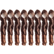 Tóc giả bện kiểu Pháp xoăn nhẹ, dài 12/16/24 inch, đóng gói 1/3/8 bó, tóc nối tổng hợp nhẹ, kiểu bện gợn sóng bồng bềnh cho nữ, màu đen tự nhiên, T30 - Màu nâu ombre - Xem 15