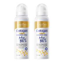 SADOER SPF50 PA+++ 胶原蛋白抗皱美白防晒喷雾，轻盈不油腻，保湿防水，面部防晒，旅行、露营、徒步、登山、户外活动、海滩、夏季护肤的理想之选，送给女性和女孩的礼物（非加压式，手动泵喷头） - 彩色 - 查看 12