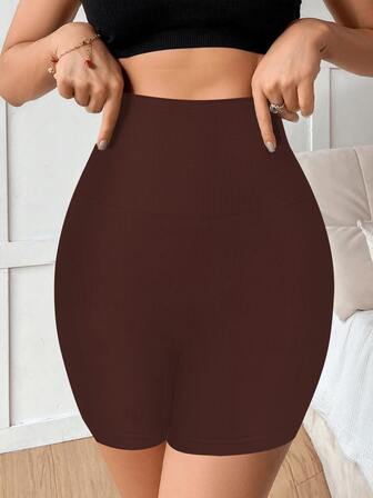 1pc High Waist Slimming Pants, Comfortable & Minimalist Design, Skin-Friendly & Breathable Fabric