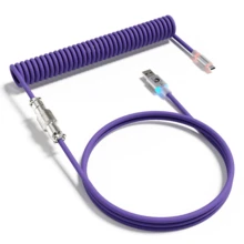 ATTACK SHARK MAMBASNAKE C01 超 RGB 卷绕键盘线，专业定制 USB-C 飞行员线，适用于游戏键盘，稳定的双套设计，2 米 Type-C 至 USB-A 超高速，可拆卸金属飞行员线，适用于 PC 游戏玩家 - 彩色 - 查看 15