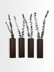 Wall Planters For Indoor Plants Wood Wall Decor For Bedroom Living Room Modern Farmhouse Wooden Pocket Wall Vases For Dried Flowers And Faux Greenery Plants - Brown - View 2