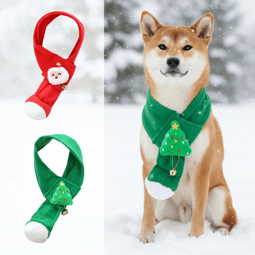 Conjunto navideño para mascotas, bufanda cálida para perros pequeños, bufanda decorativa de árbol de Navidad lindo para gatos