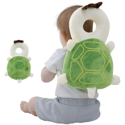 Almohada de reposacabezas para bebé y niño pequeño de 0 a 3 años, protector de cabeza suave y antideslizante de poliéster, cojín de aprendizaje de marcha transpirable, con diseño lindo de animales como guardias