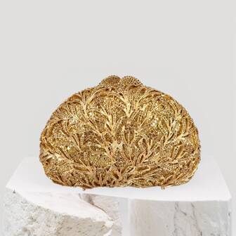 Sea Grass Crystal Clutch Purses For Women Evening Bag Formal Wedding Handbag Party Rhinestone Clutch Bag