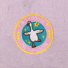 SILLY GOOSE ON THE LOOSE Punk Rock Cartoon Adventure Outdoor Cycling Patch Embroidered Badge DIY Clothing Accessory Sewing Applique Iron-On Patch Garment Decoration Embroidery Repair Sticker For Clothes, Shoes, Bags - Multicolor - View 6