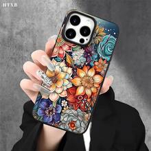 Fundas protectoras para phone con diseño floral colorido y orificios grandes. Compatibles con phone 17, 16 Pro Max, 16, 15 Pro, 14, 14 Plus/14 Pro Max, 13, 13 Pro, 12 Pro, 11 y 11 Pro. Un regalo ideal para amigos y familiares en Halloween y Acción de Gracias. Regalos de temporada, Fundas para smartphones, Diseño floral, Funda elegante, Material resistente a golpes, Funda duradera, Diseño con orificios grandes, Brillo, Para entusiastas de la tecnología, Compradores navideños - Blanco - Ver 6