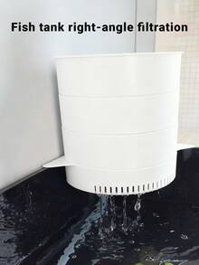 1set Right-Angle Fish Tank Multi-Layer Filter With Circulation Filtration System - Water Purification & Beneficial Bacteria Cultivation For Fish Tanks/Small Fish Ponds/Turtle Tanks, Amphibian/Fish Habitats & Freshwater/Saltwater Aquarium Water Maintenance Accessory