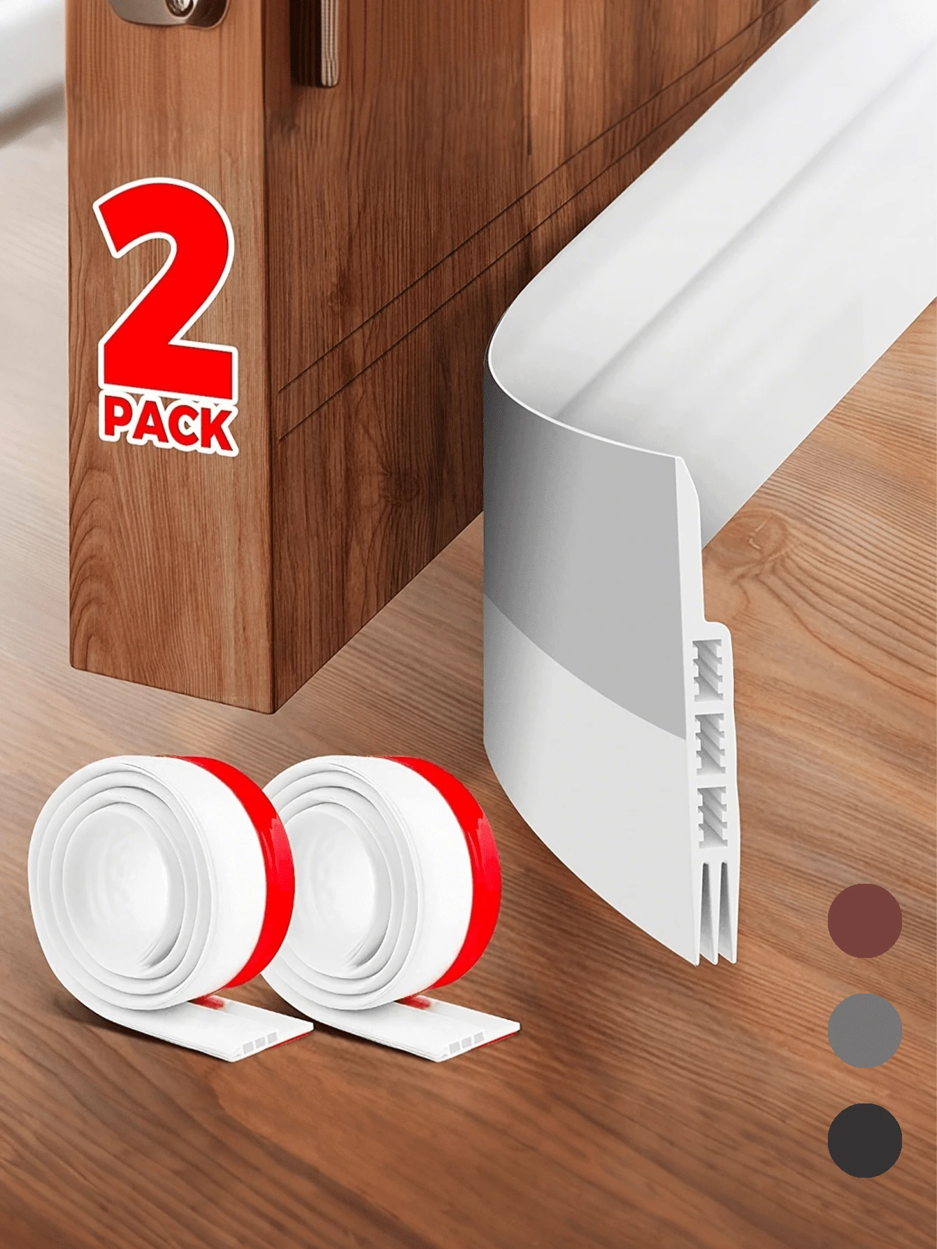 高品质门底密封条/防风条，卧室门密封条，保暖防虫，隔音密封（安装简便），这款门条是抵御寒冷的理想之选。 - 彩色 - 查看 1