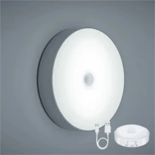 1 cái/3 cái/6 cái Đèn ngủ LED mini, Cảm biến cơ thể trong nhà 8 đèn LED tròn có thể sạc lại, Từ tính, Không cần khoan, Nút bật tắt, Thích hợp cho tủ, Cầu thang phòng ngủ, Hành lang, Đèn ngủ lối vào (Có cáp dữ liệu) (250mAh) - trắng - Xem 13