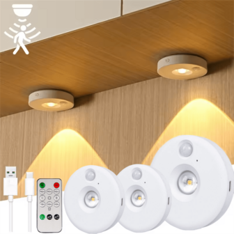 1/3/6PCS LED Remote Control Night Light, Motion Sensing Cabinet Light With Spotlight, Cabinet Lighting, Corridor Wall Light, Warm/Natural/White Light, USB Rechargeable, Adjustable Brightness And Magnetic Installation, Decorative Lighting, Home Decoration Light, LED Night Light, Magnetic Light, Indoor Decoration (250mAh)