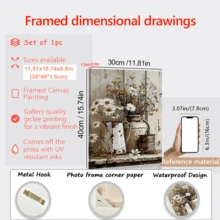 1pc Rustic Farmhouse Floral Oil Painting On Canvas Ideal For Room Decor, Bedroom Decor, Living Room Decor, Wall Art, Posters Retro-Style Summer/Fall Seasonal Theme Artwork Canvas (Optional Frame)