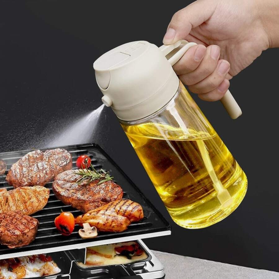 2 In 1 Oil Sprayer For Cooking Oil Oil Spray Bottle Oil Atomizer Oil Spray Vinegar Sprayer - trắng - Xem 1