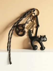 Chaveiros estilo Baddie, incluindo chaveiro, chaveiro estilo pretzel, chaveiro ábaco, chaveiro de gato de olhos grandes, pulseira decorativa com nó de corda, adequado para mulheres, meninas, escritório, escola, pequenos presentes, para realçar seu estilo, acessórios para chaveiros de corda trançada para casal