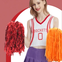 1 Pc Matte Cheerleading Pom Poms Practical Cheerleading Cheering Ball Apply To Dance Sports Match Supplies Stage Performances Decorator