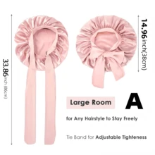 1pc Luxurious Satin & Silk Bonnet For Sleeping - Adjustable Comfort Fit With Tie Band - Unisex Night Hair Protection For Men & Women Home Bathroom Decor Fall Decor Back To School Hair Bonnet Shower Towels For Beaty Salon, Hotel Sports,Home Essentials, Towel, Skin Care